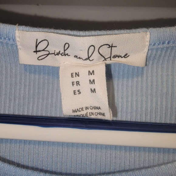 Birch and stone Blue Ribbed Tank Keyhole Women's Sz M spring summer - Picture 5 of 8